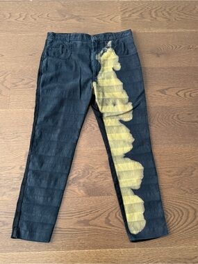 Haider Ackermann Black Pants with Yellow Bleach Accent